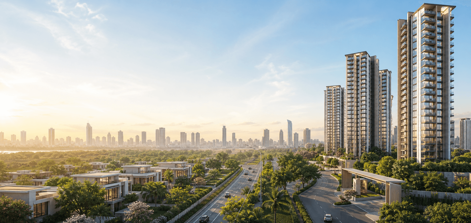 Premium residential projects and city skyline